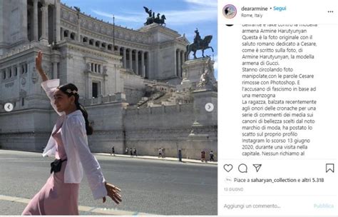 saluto romano gucci|Armine Harutyunyan: la storia della foto della modella .